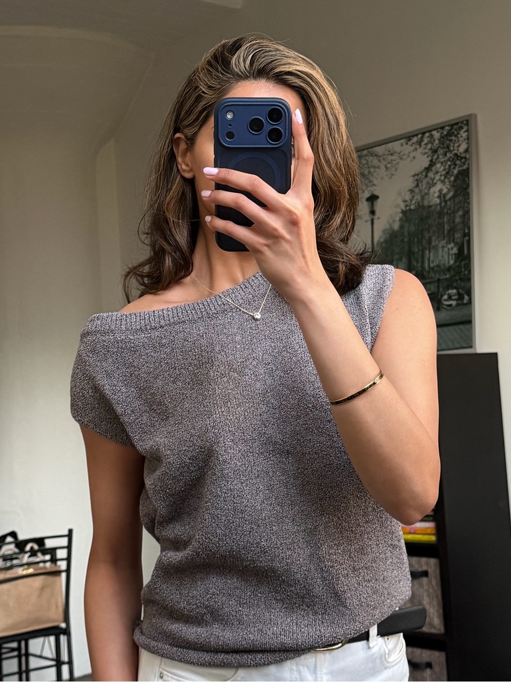 Off the shoulder knit top